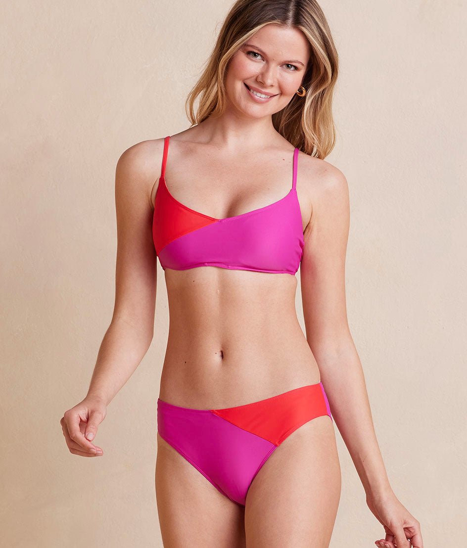 The Marina Bikini Top - Hibiscus & Grapefruit - Image 2