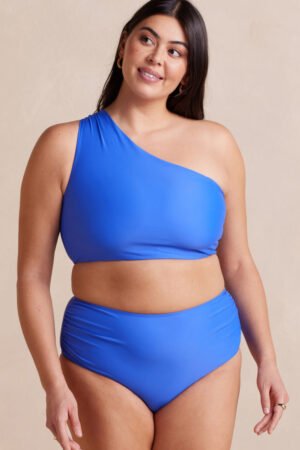 The Ruched Sidestroke Bikini Top - Hydrangea