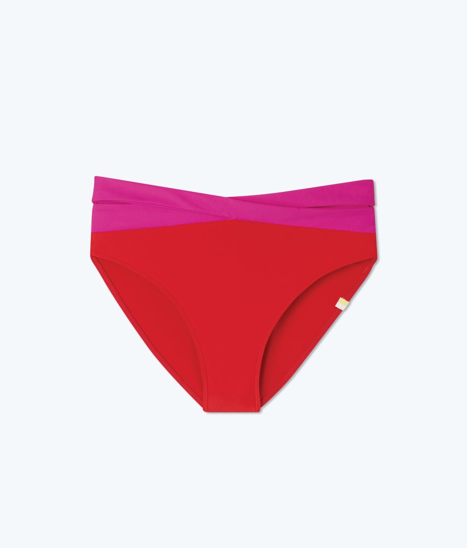 The Wrap High Leg High Rise Bikini Bottom - Lava & Hibiscus - Image 5